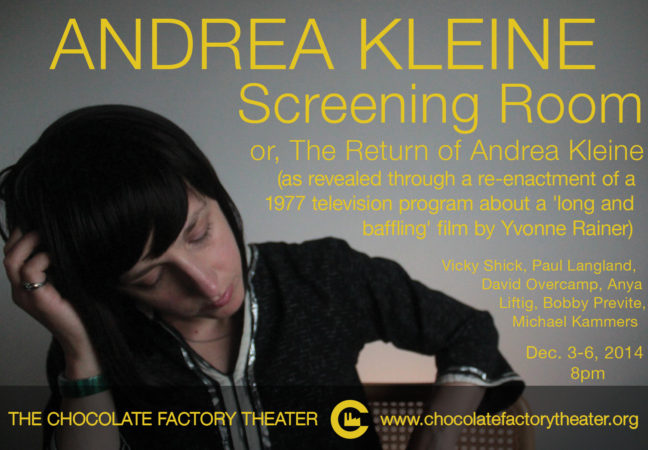 Screening Room, or, The Return of Andrea Kleine