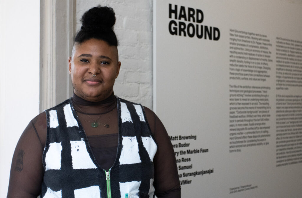 Artist Amina Ross outside the "Hard Ground" exhibition at MoMA PS1 in May 2024.